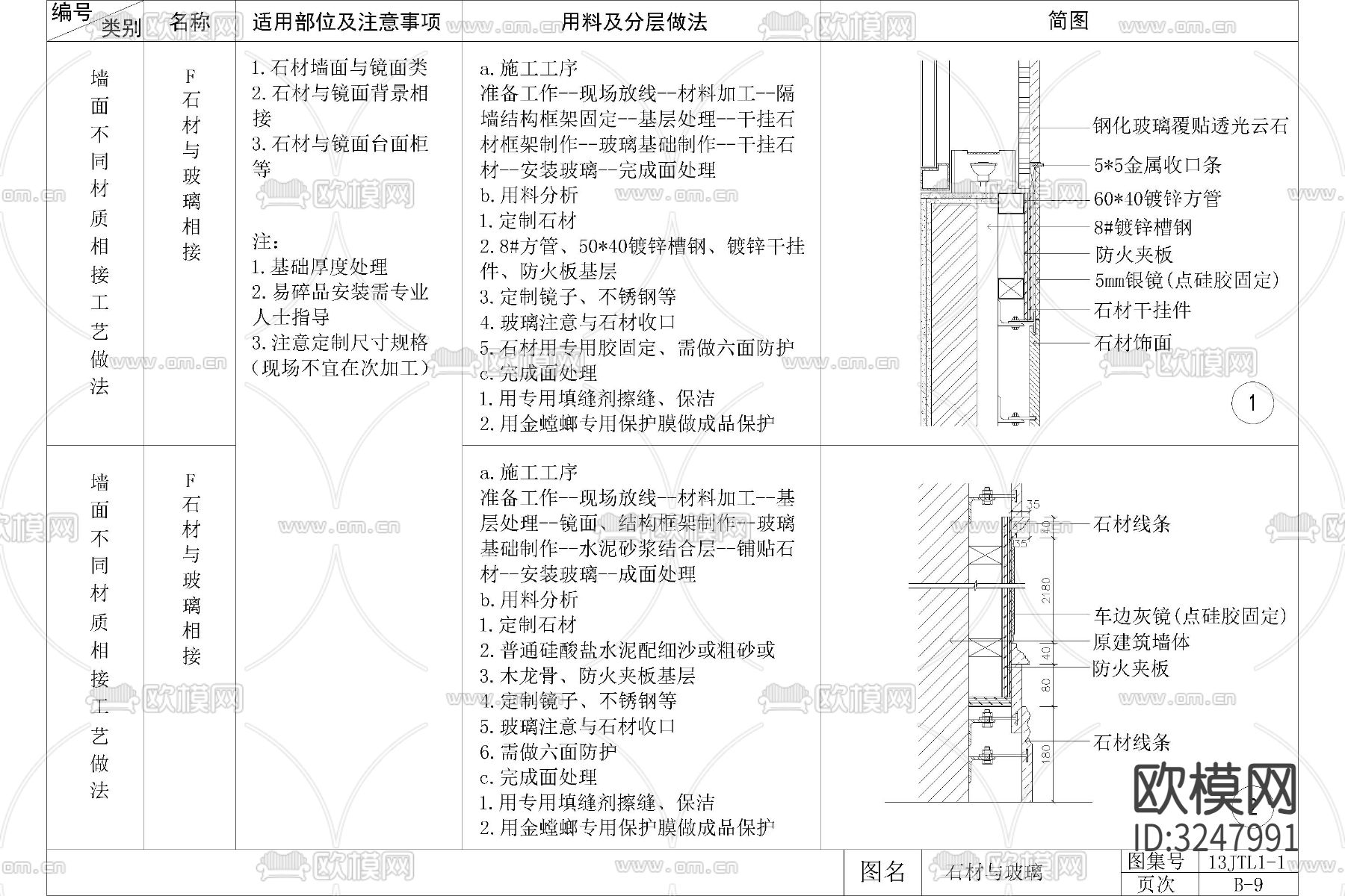 玻璃镜子安装做法cad图库下载（渲染图8）