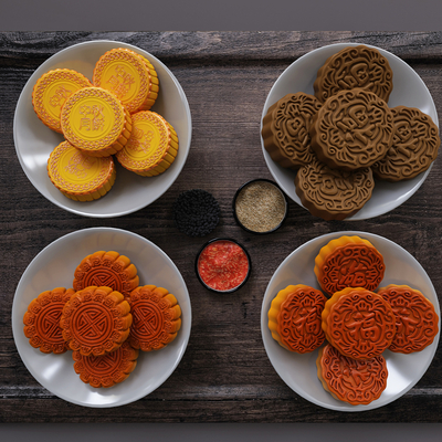  中秋月饼 美食su模型 