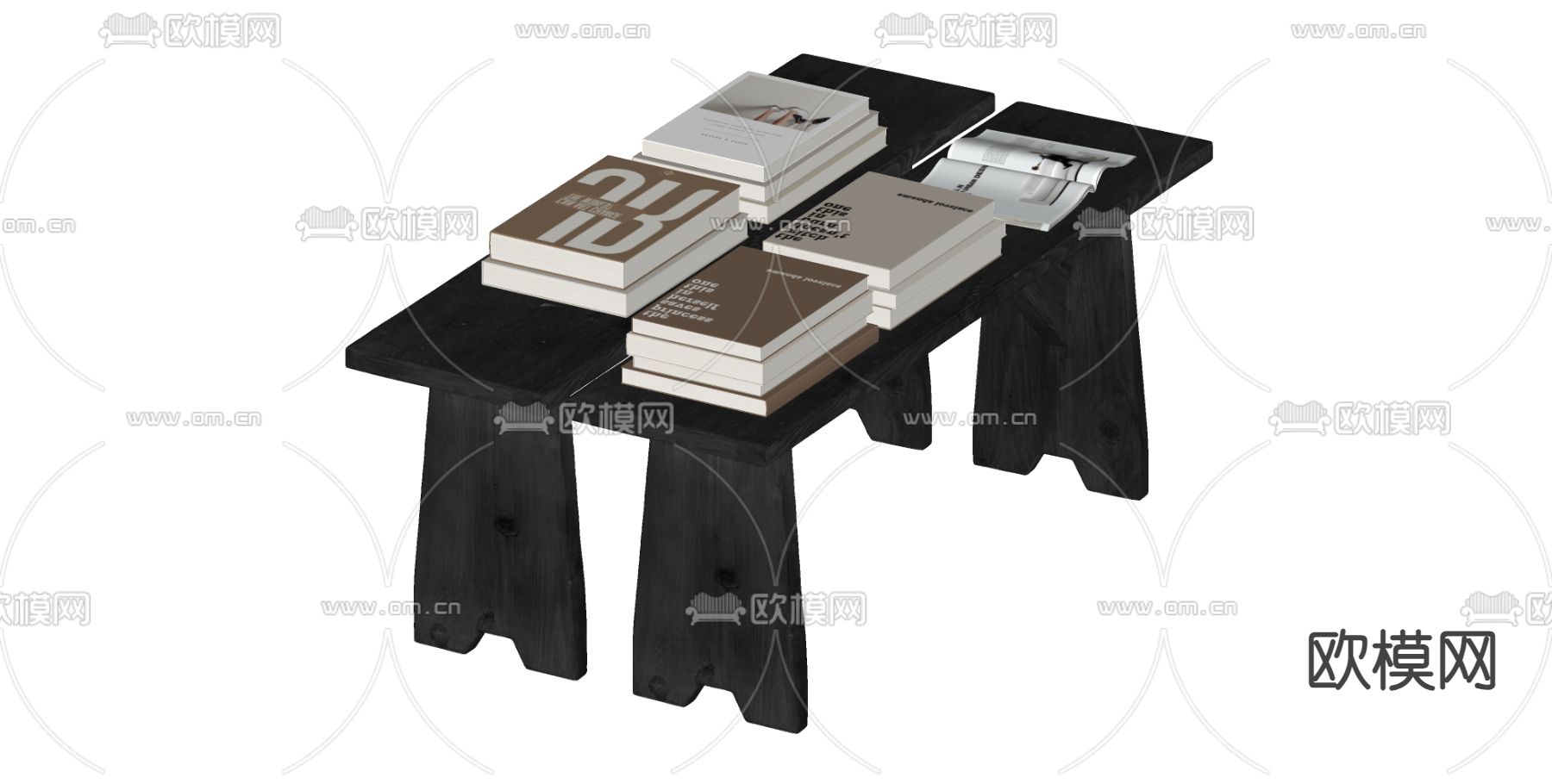 侘寂风茶几su模型下载（渲染图2）