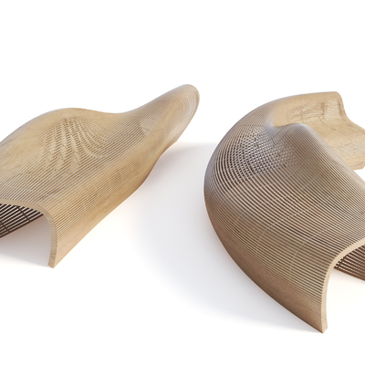  现代异形景观座椅 户外座椅su模型 