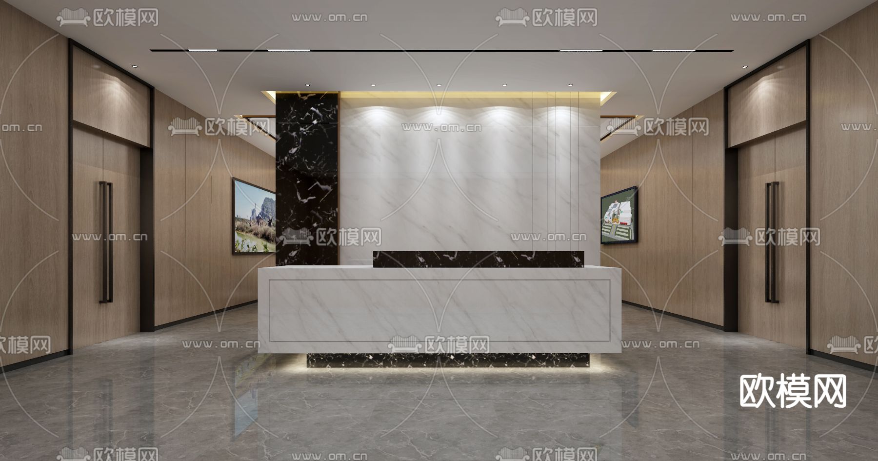 现代公司前台3d模型下载