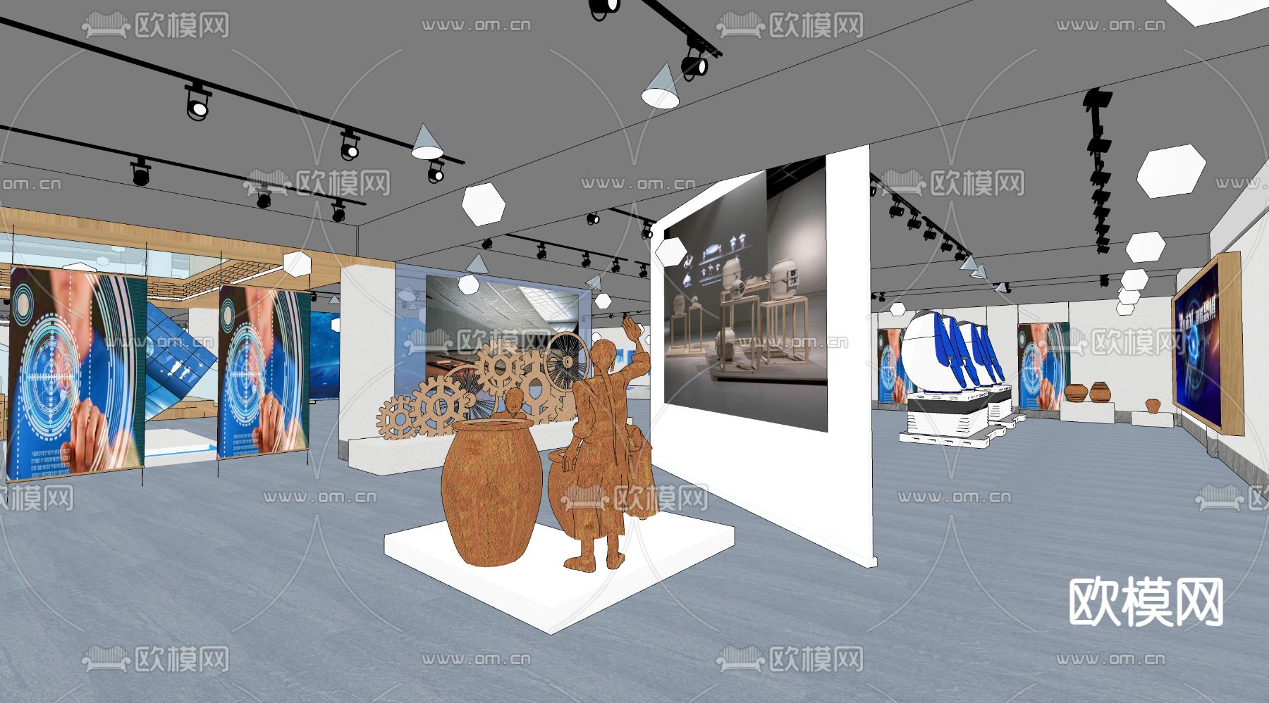 陶瓷博物馆su模型下载（渲染图1）