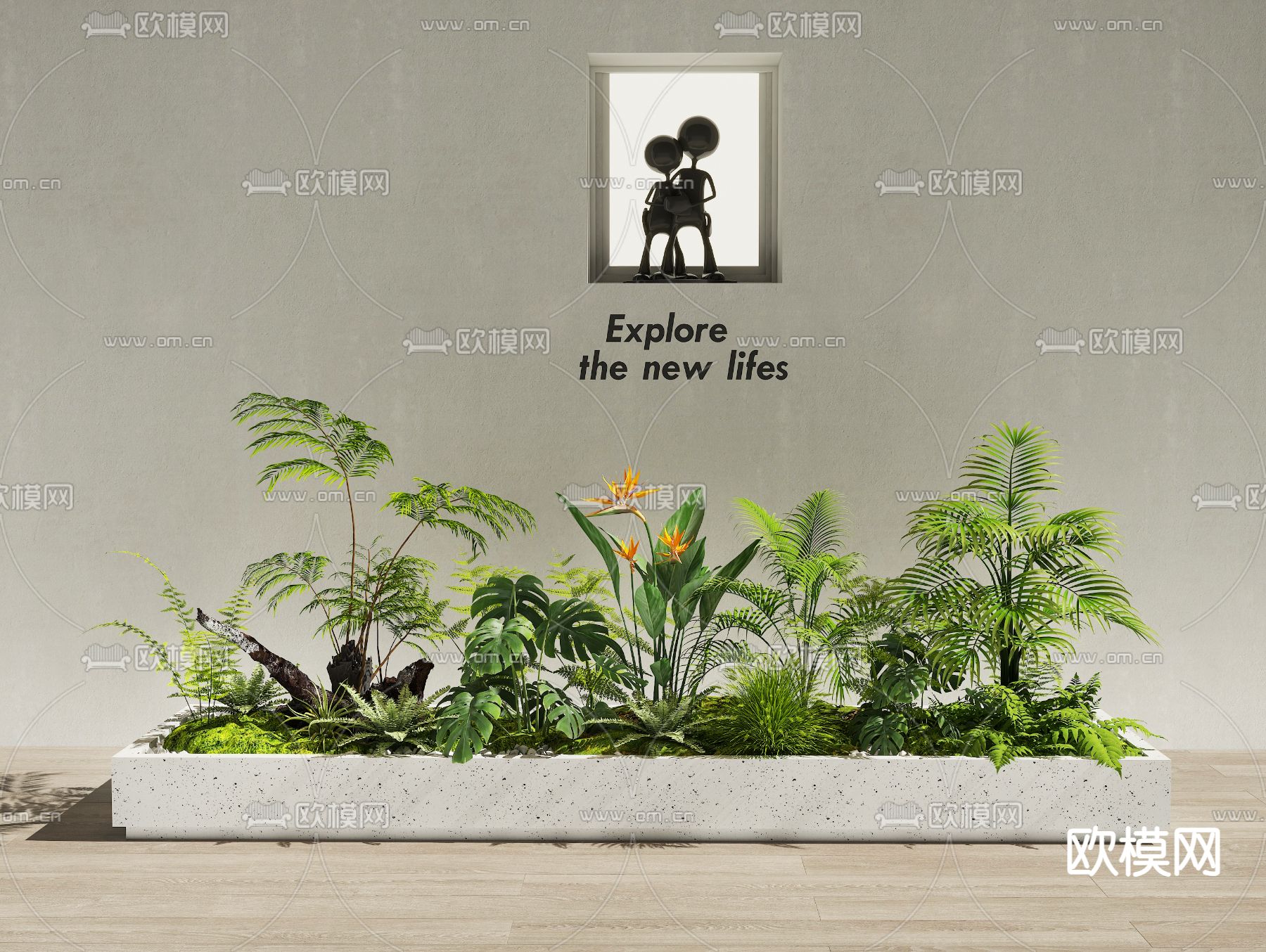 植物堆 花池 花坛 花箱3d模型下载