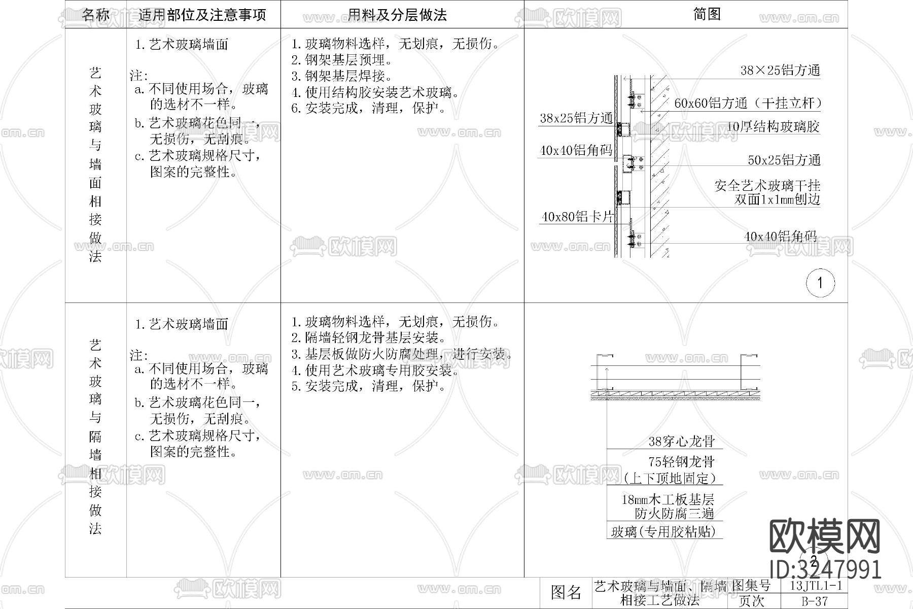 玻璃镜子安装做法cad图库下载（渲染图9）