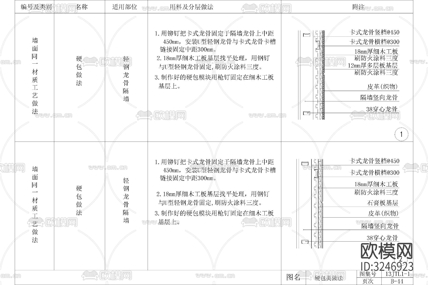 硬包布艺吸声板皮革软包与铝塑板木饰面cad图库下载（渲染图9）
