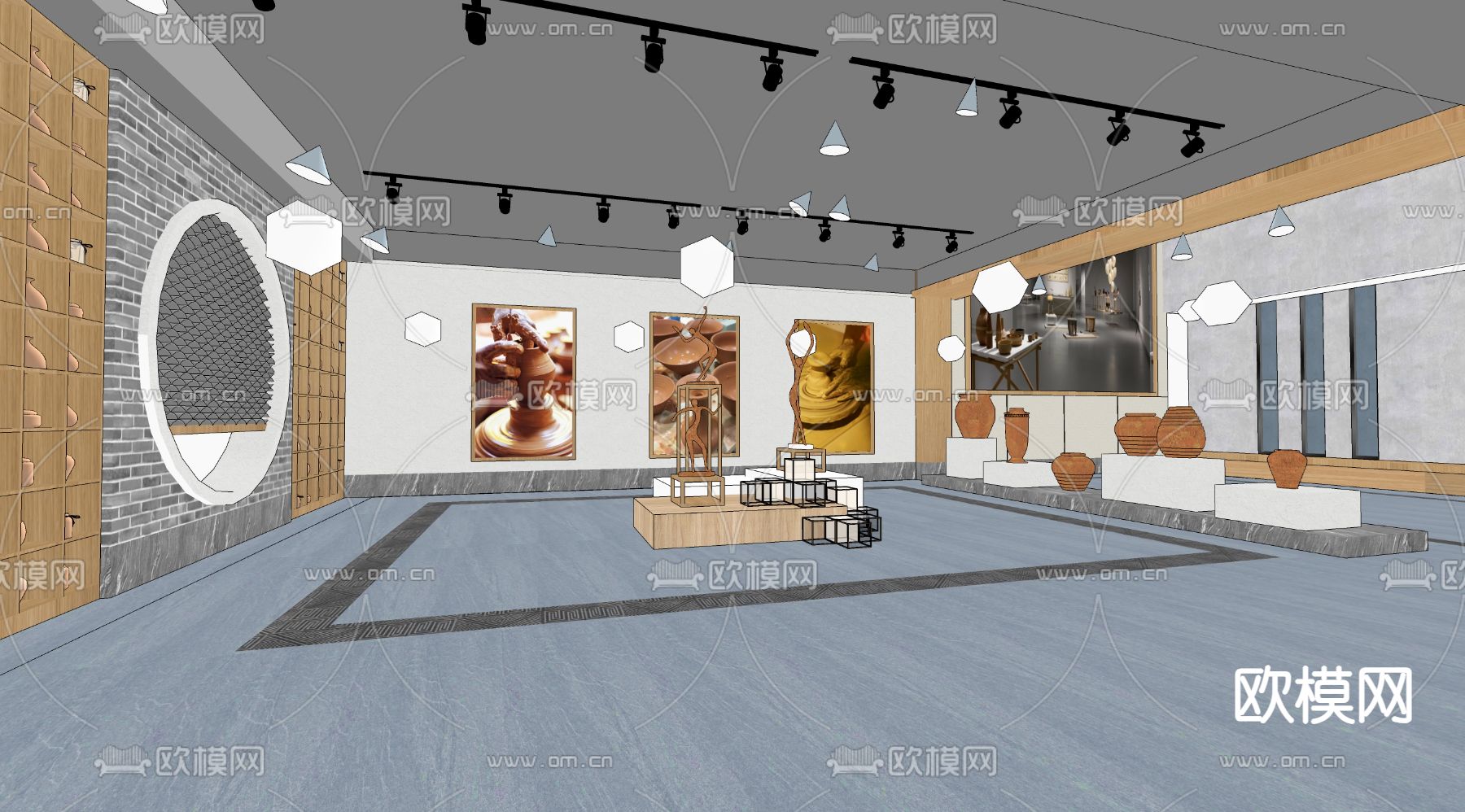 陶瓷博物馆su模型下载（渲染图5）