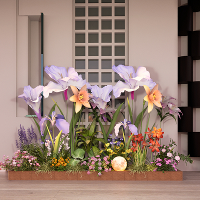  景观植物造景 花草花境 绿植堆su模型 