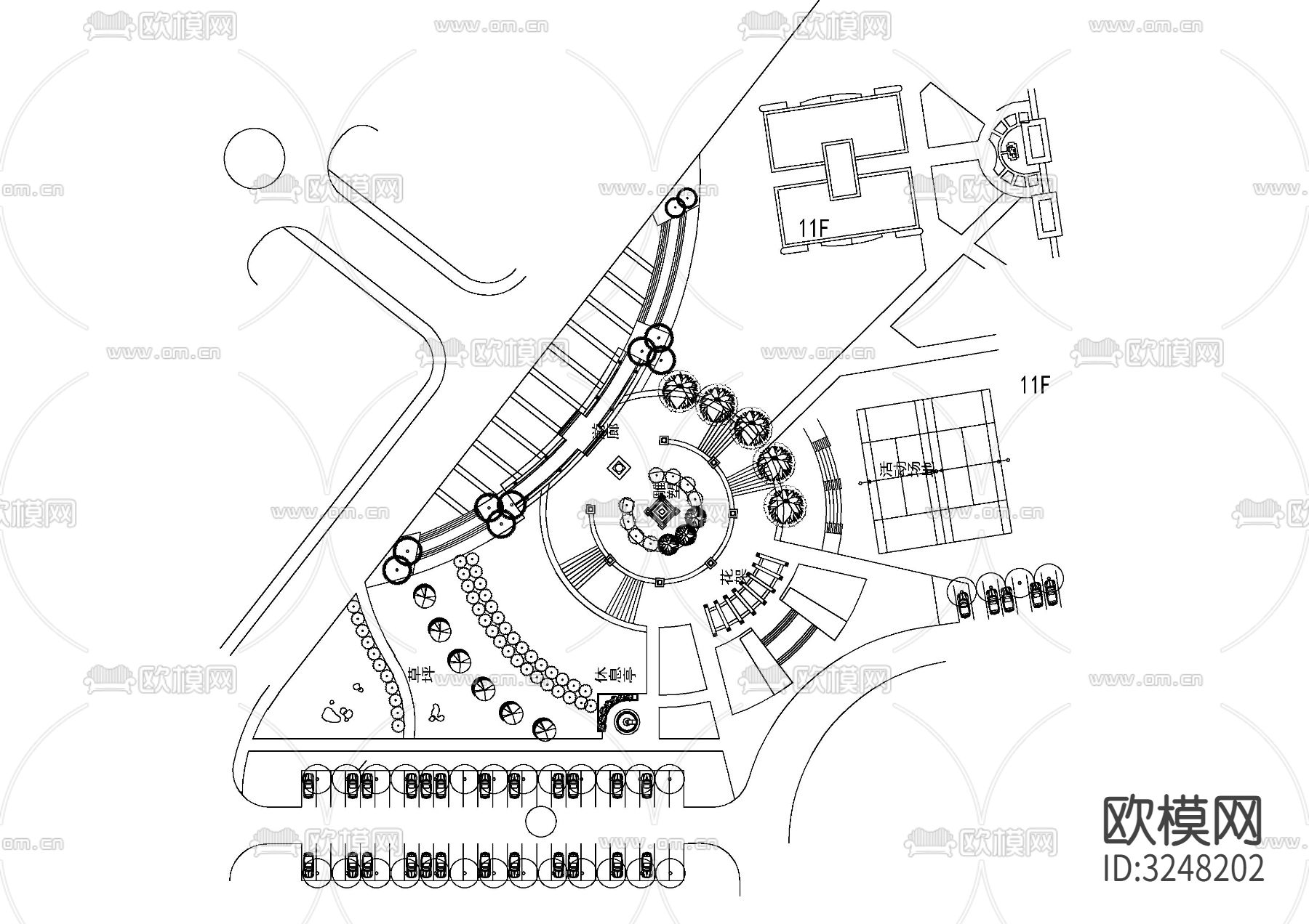 1超全景观局部cad图库下载（渲染图4）