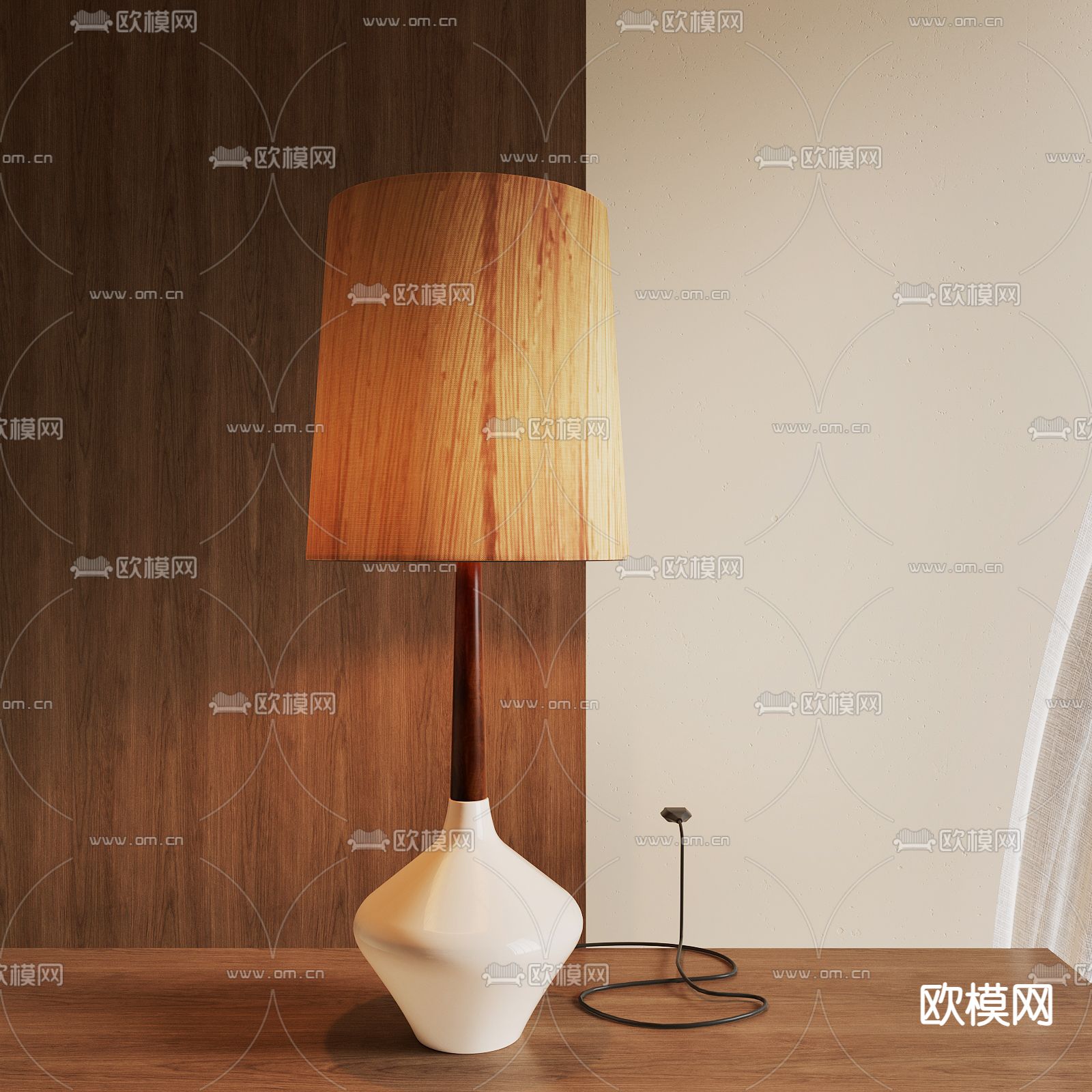 中古风台灯3d模型下载