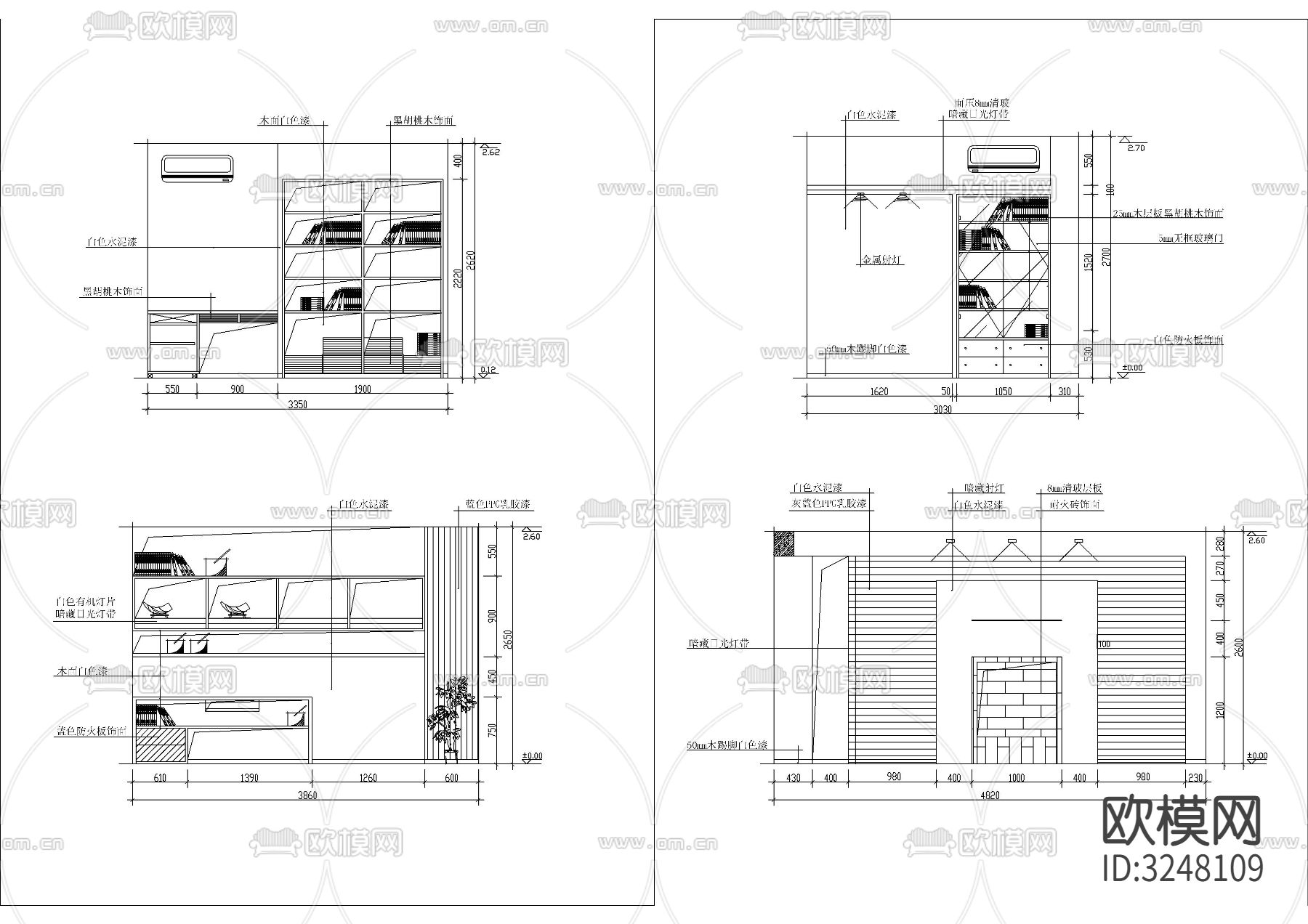 100套各类柜子cad图库下载（渲染图2）