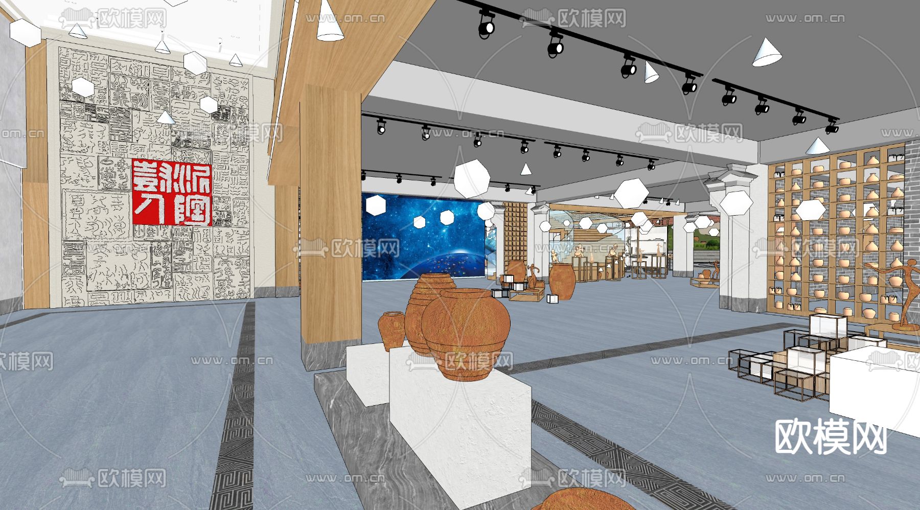 陶瓷博物馆su模型下载（渲染图3）