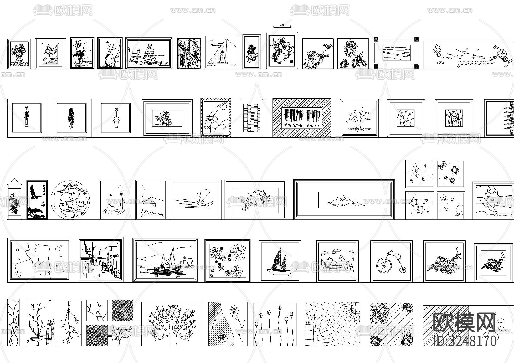 综合家装家居CAD图库下载（渲染图6）
