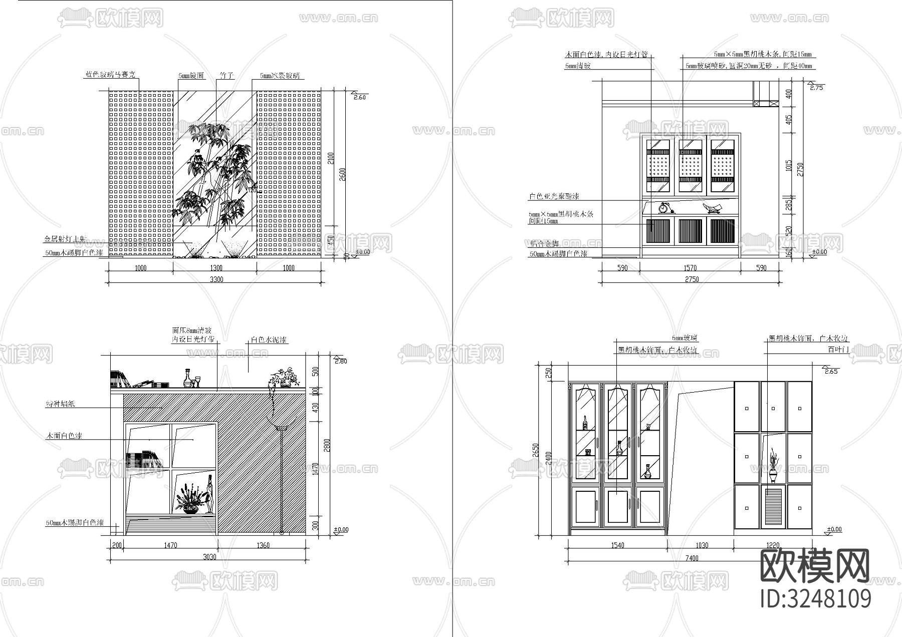 100套各类柜子cad图库下载（渲染图5）