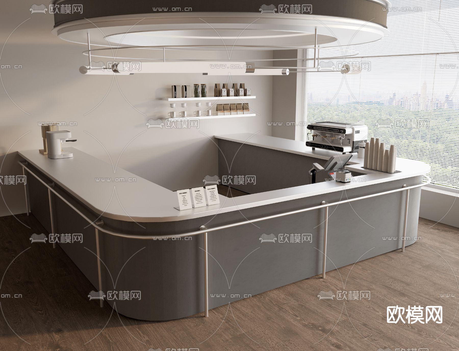 咖啡厅吧台 操作台su模型下载（渲染图1）