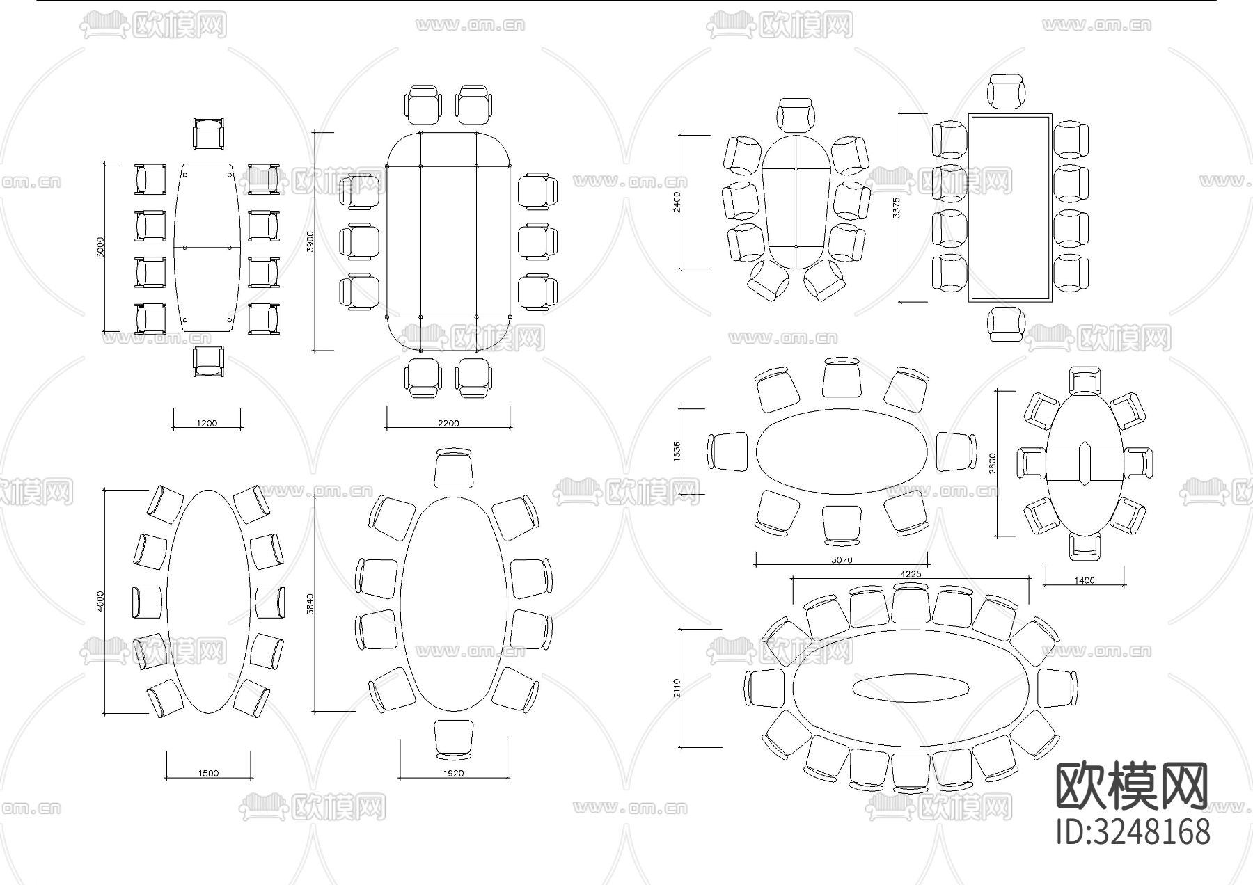 常用带尺寸家居cad图库下载（渲染图5）