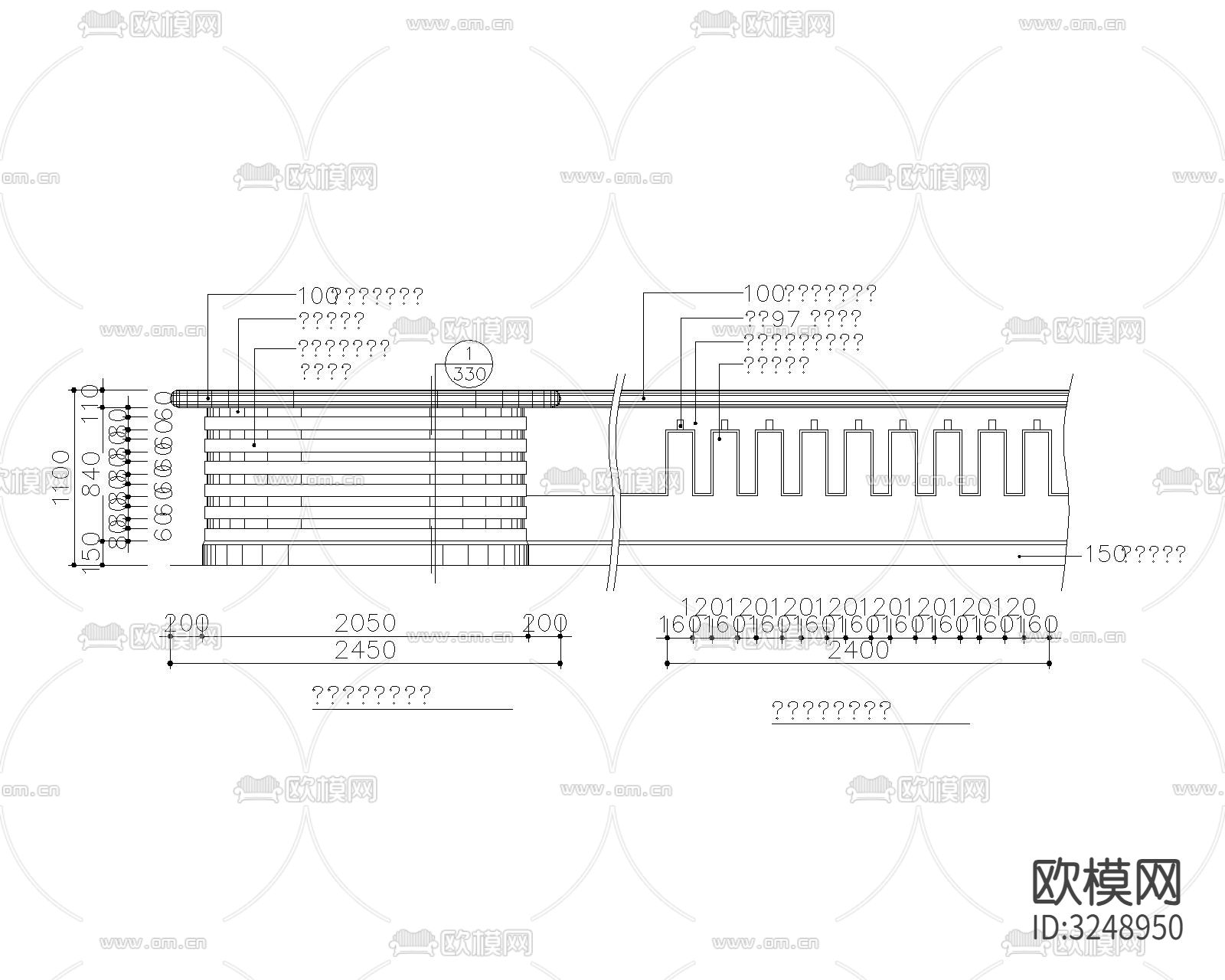 餐厅总服务台cad大样图下载（渲染图1）
