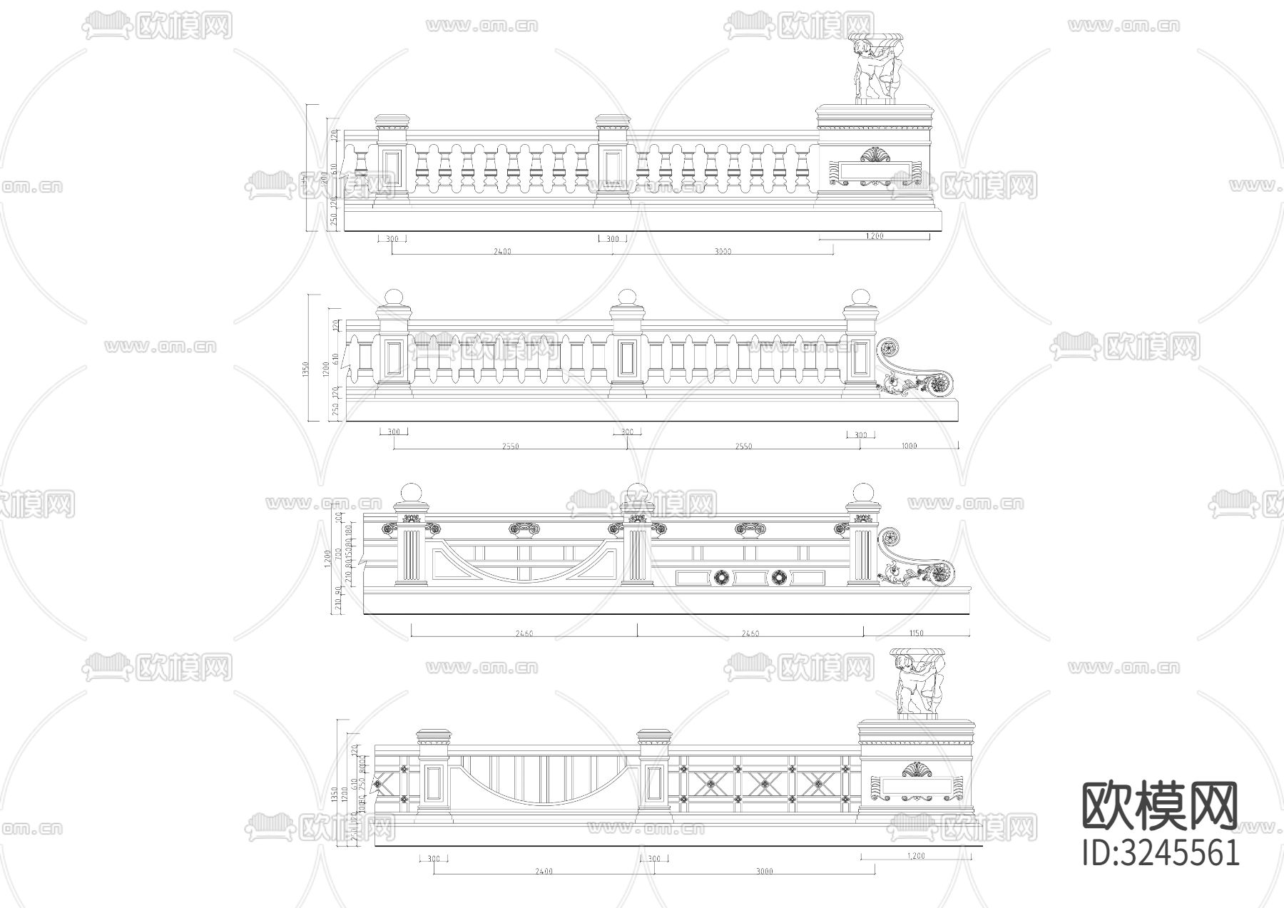 护栏CAD图库下载
