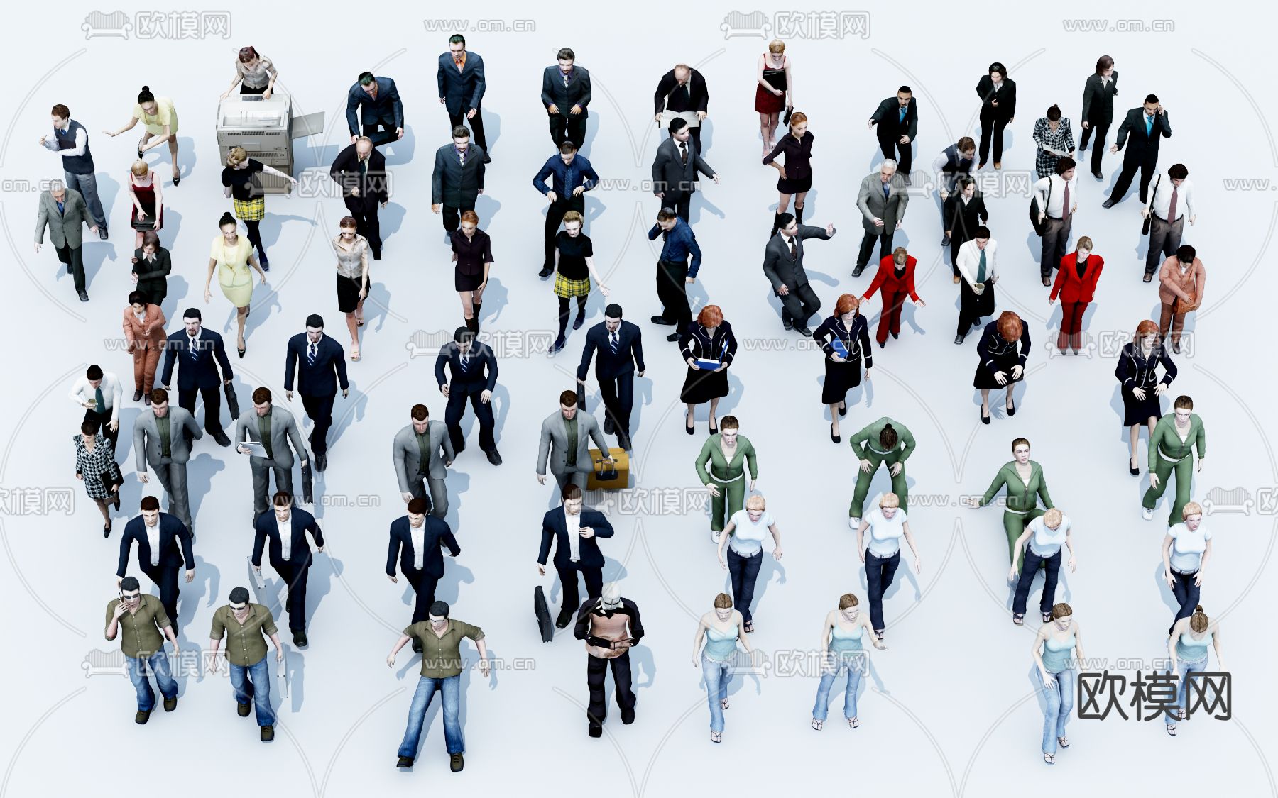 商务人士 人群3d模型下载