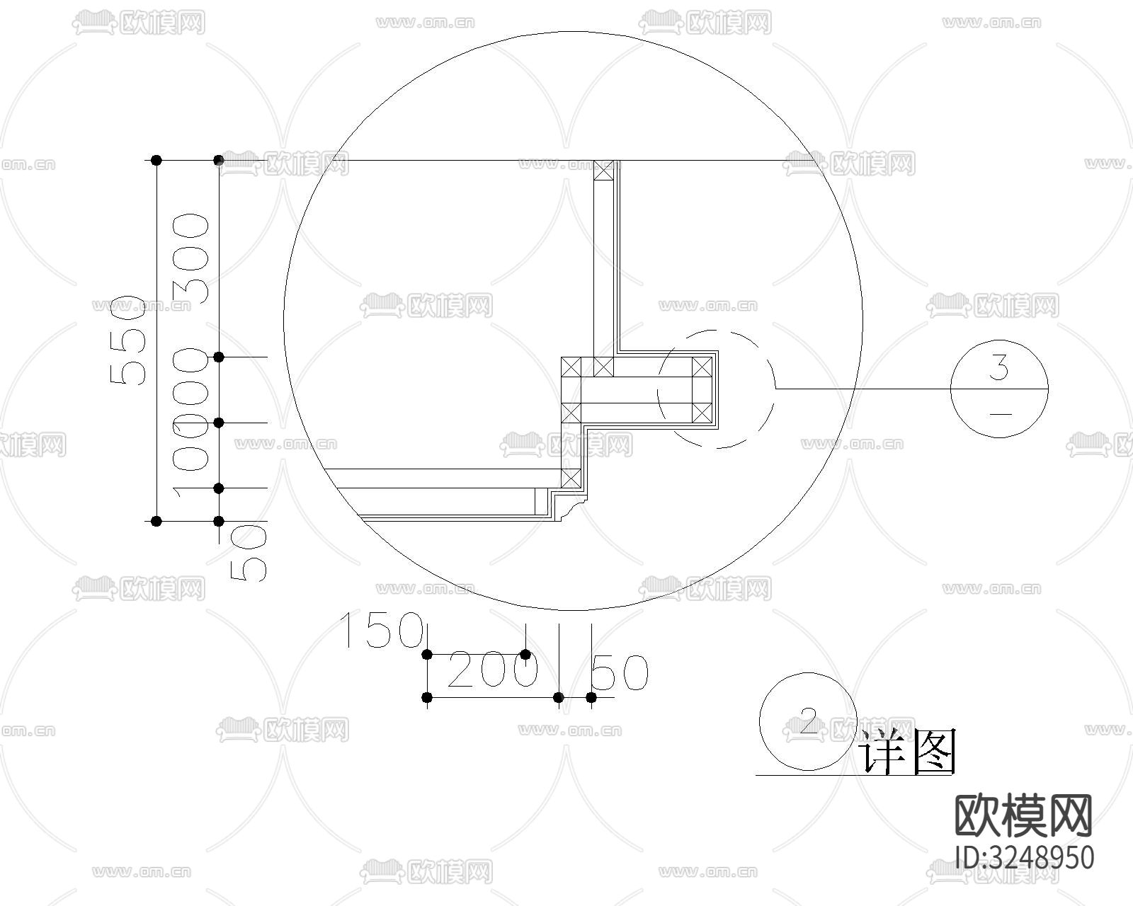 餐厅总服务台cad大样图下载（渲染图3）