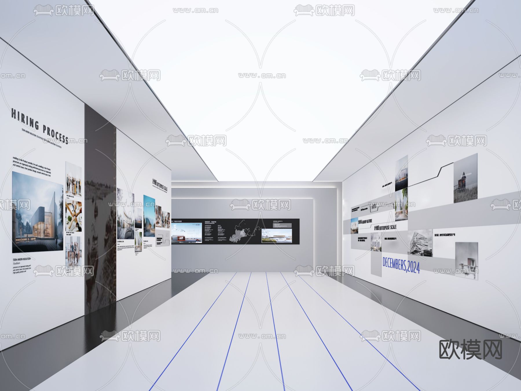 企业展厅su模型下载（渲染图1）