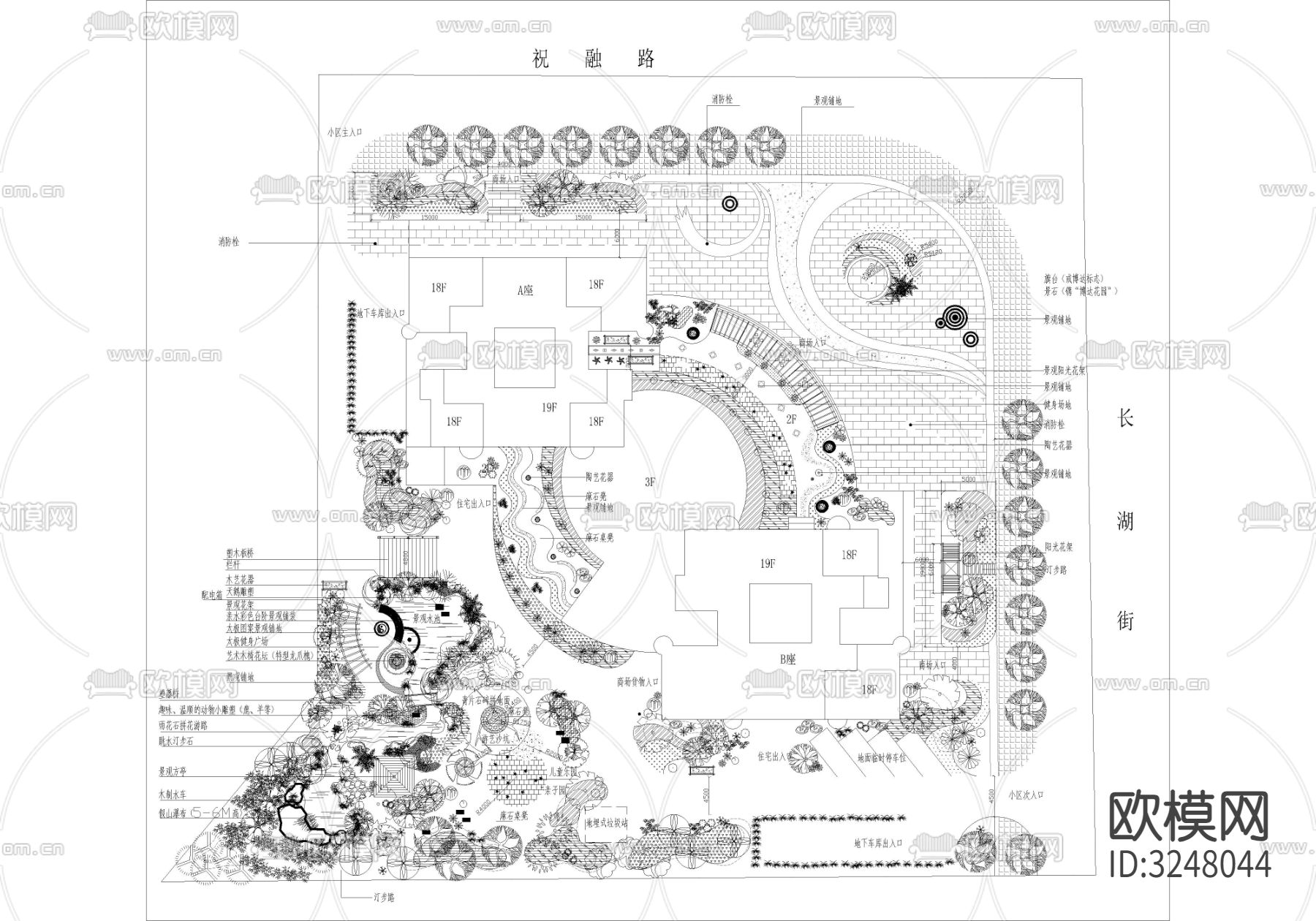 100套私家花园、别墅庭院、屋顶花园设计cad图库下载（渲染图4）