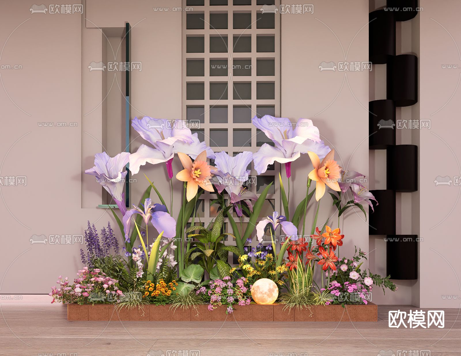 景观植物造景 花草花境 绿植堆su模型下载（渲染图2）