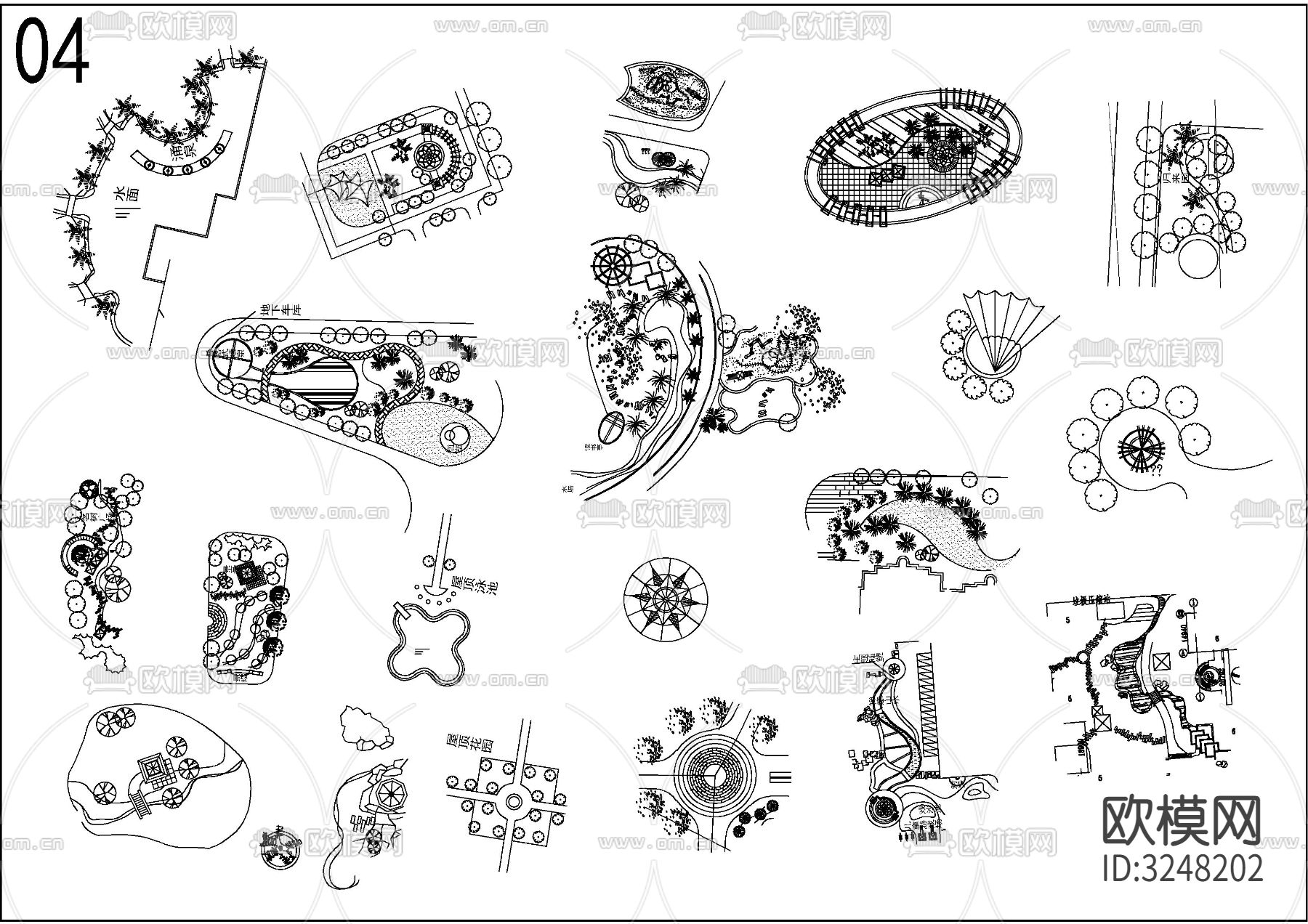 1超全景观局部cad图库下载（渲染图3）