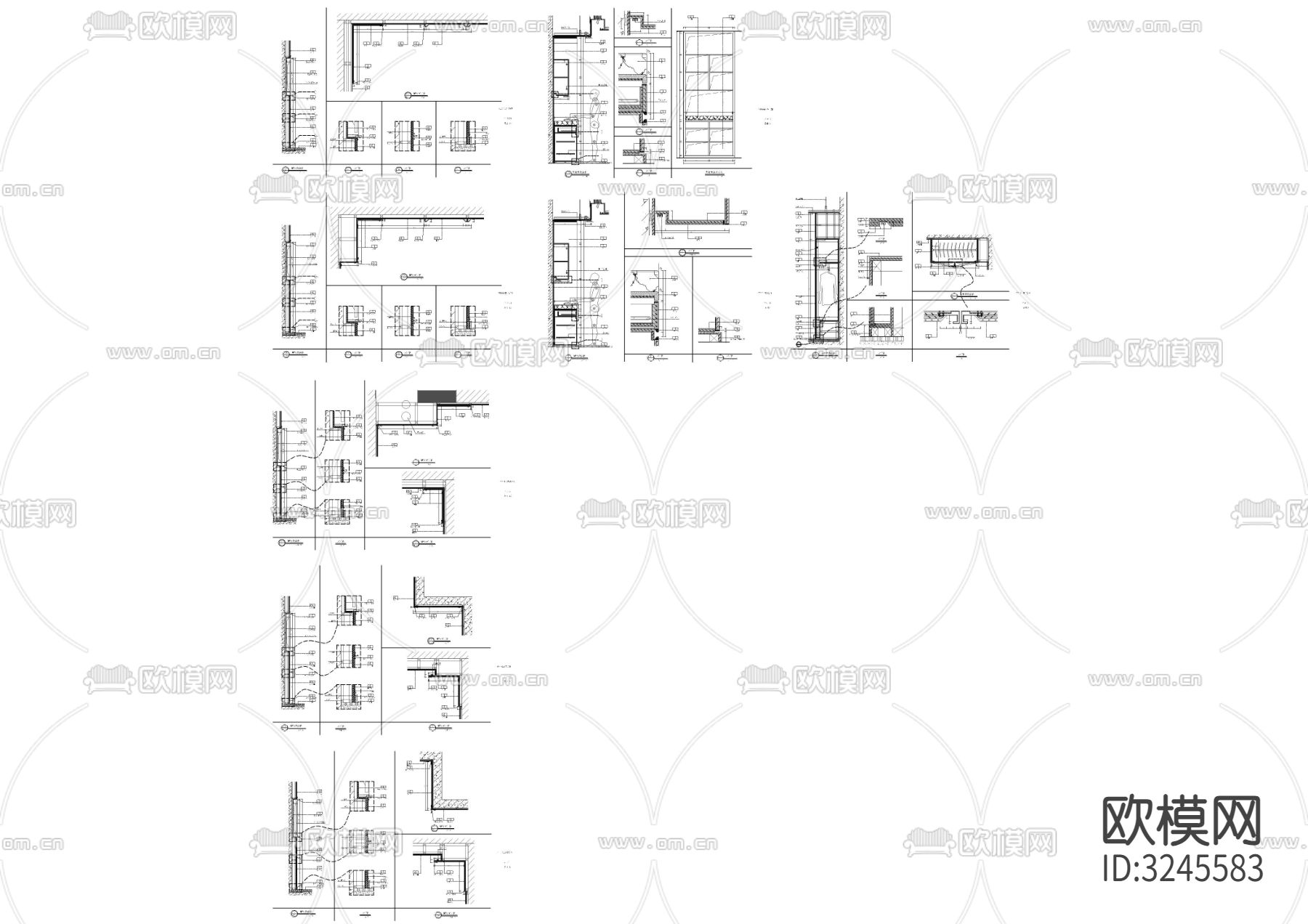 酒楼包间墙身cad大样图下载（渲染图4）