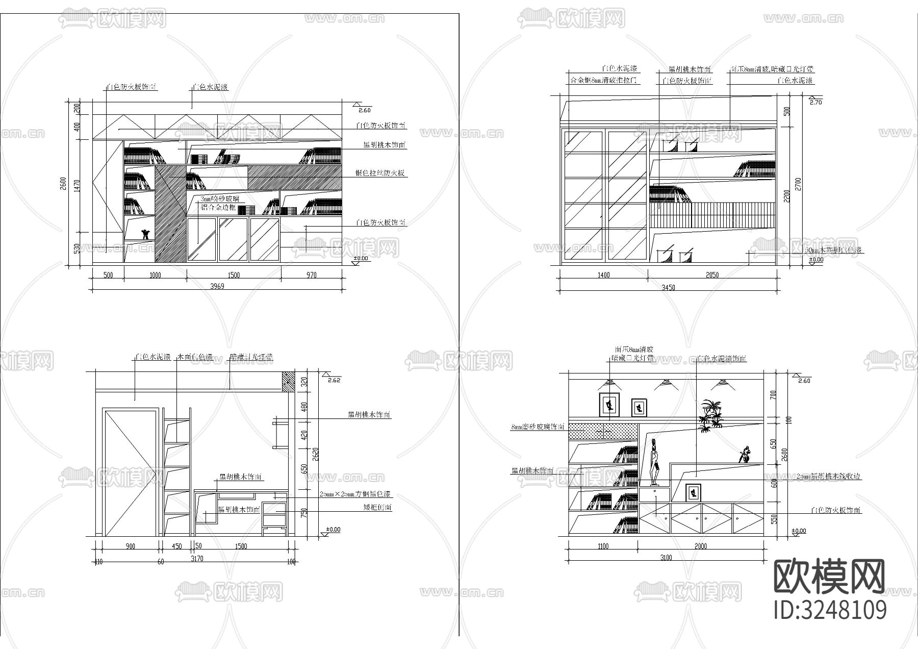 100套各类柜子cad图库下载（渲染图3）