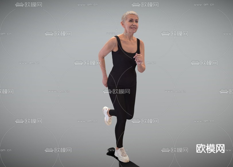 女士 运动的女士 跑步者su模型下载(渲染图1)