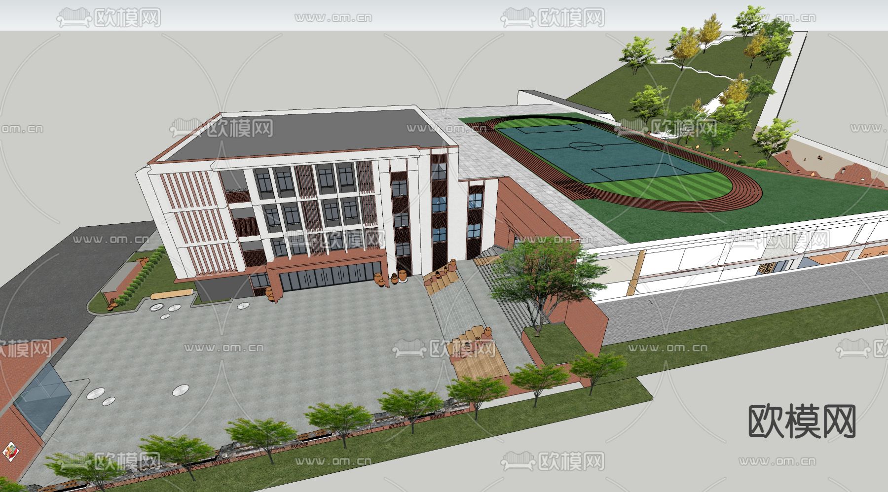 陶瓷博物馆su模型下载（渲染图7）