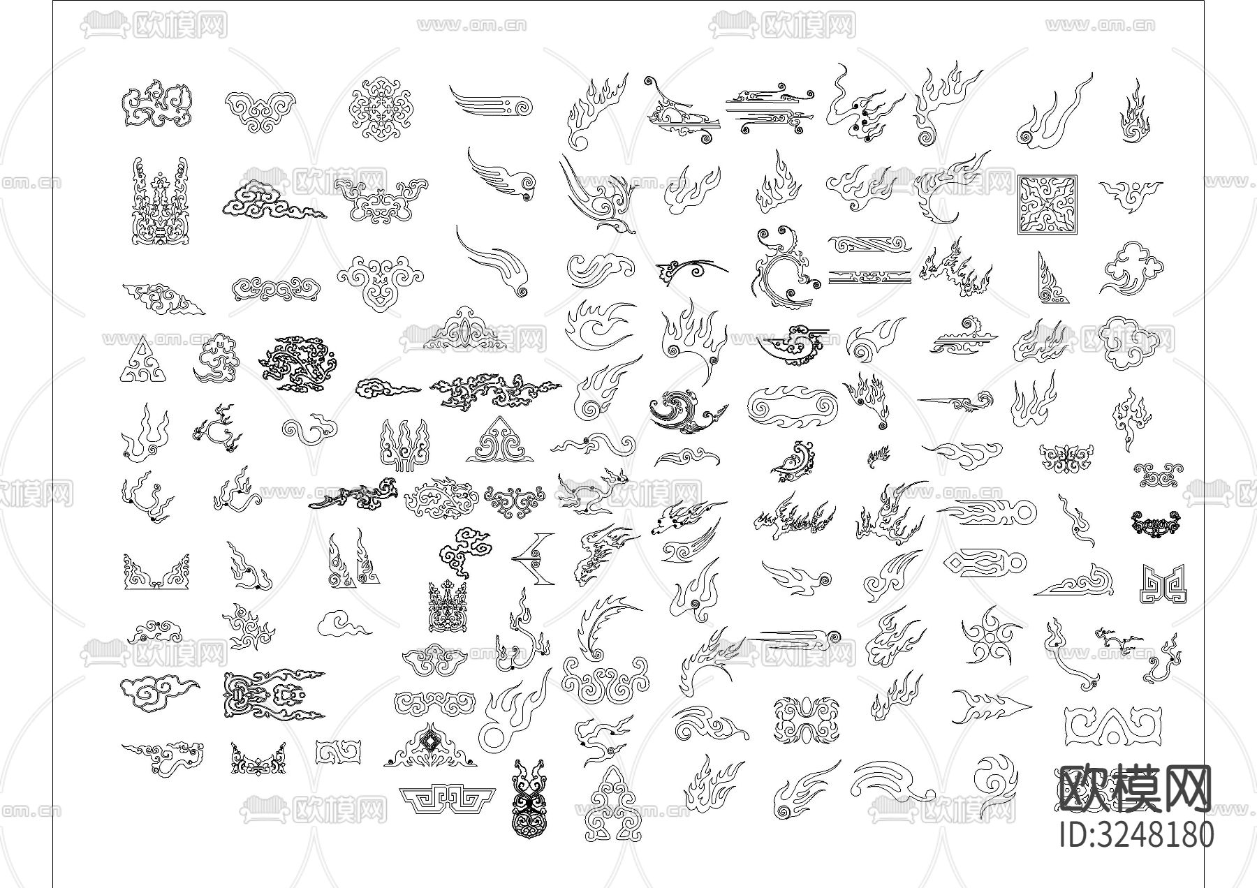 多款装饰花纹CAD图库下载（渲染图7）