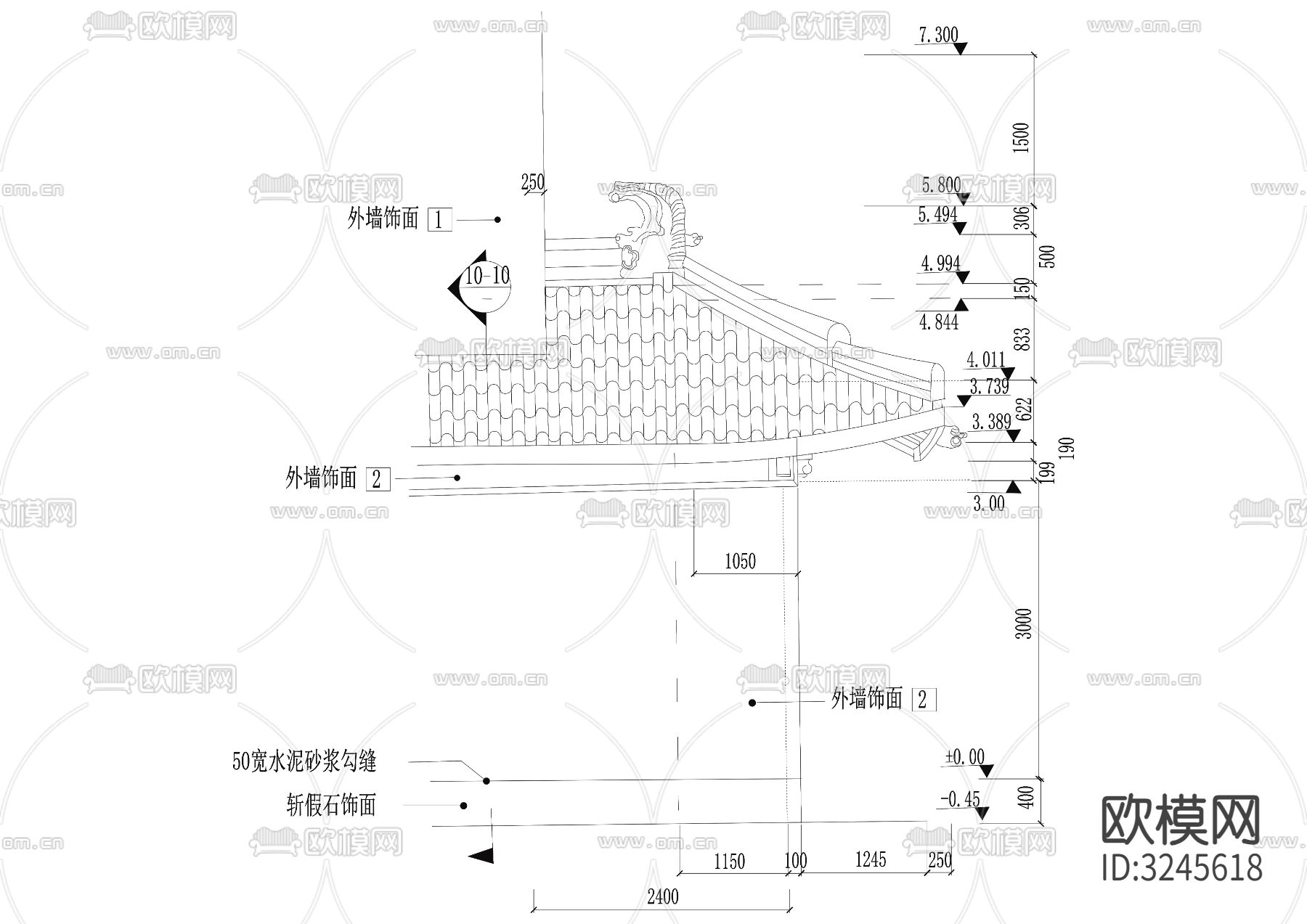 古建檐口cad大样图下载