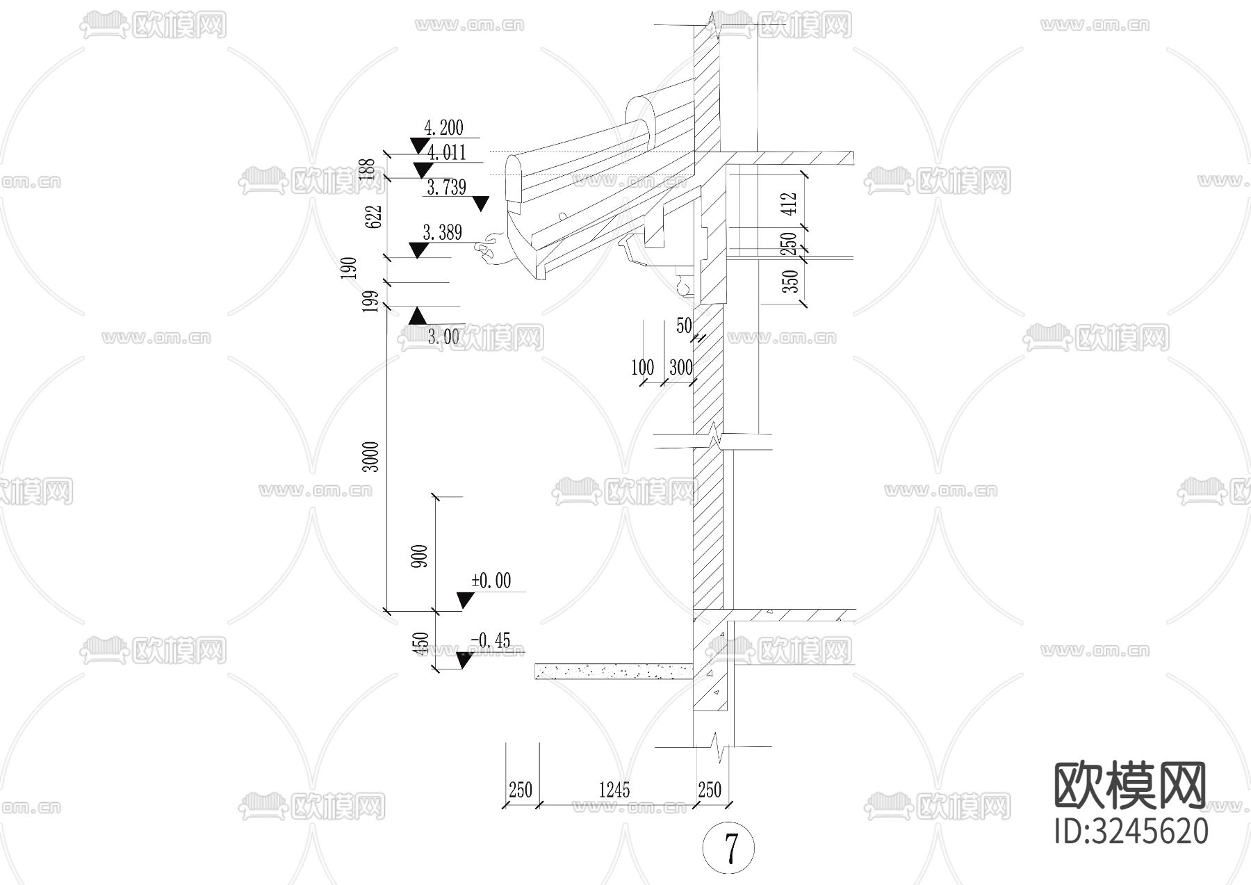 古建檐口cad大样图下载