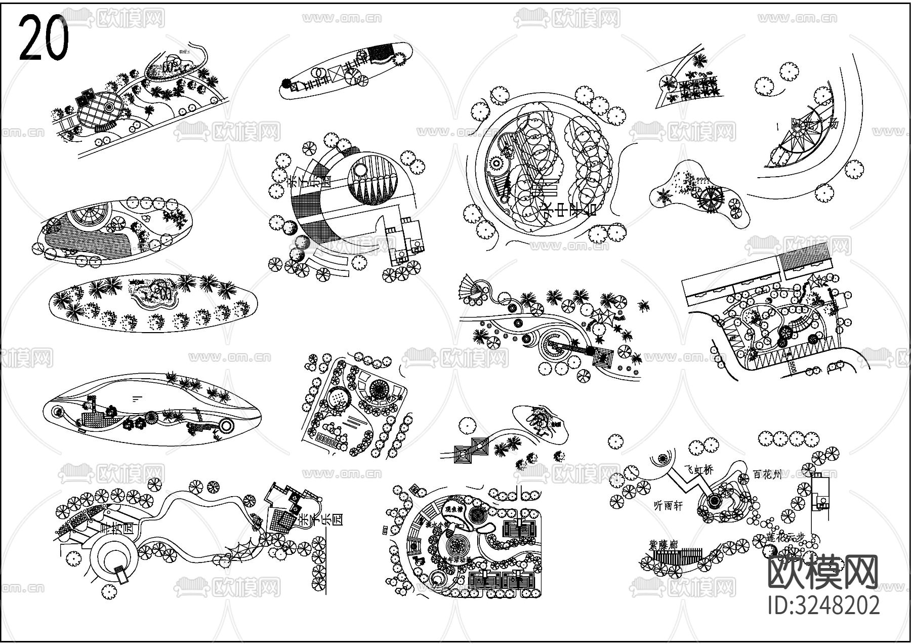 1超全景观局部cad图库下载（渲染图2）