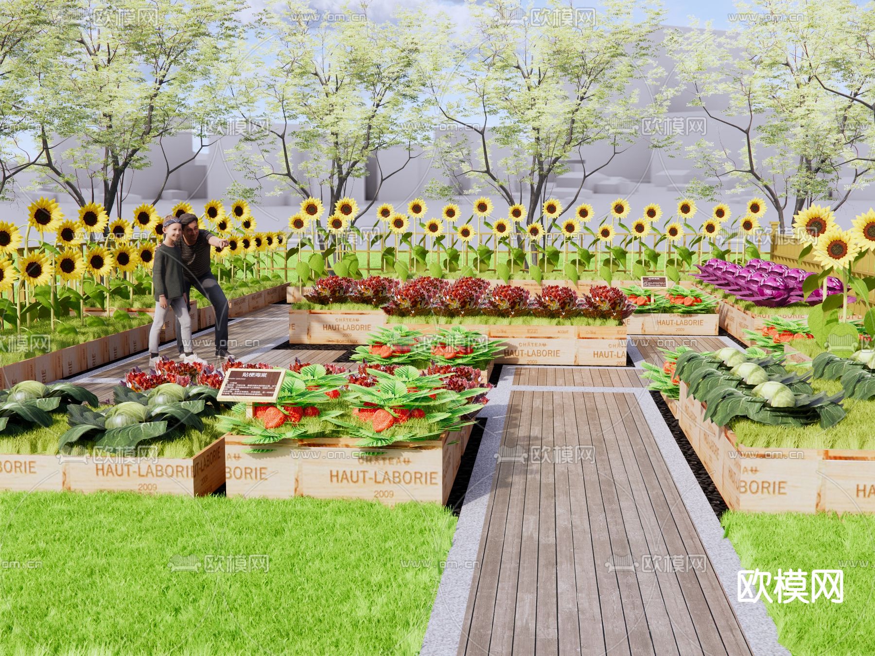 农作物 菜园 蔬菜 果蔬 向日葵su模型下载（渲染图2）