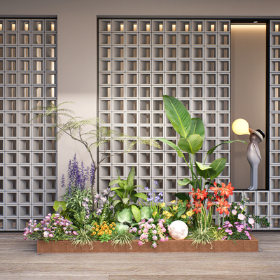  花草 庭院造景 植物堆su模型 