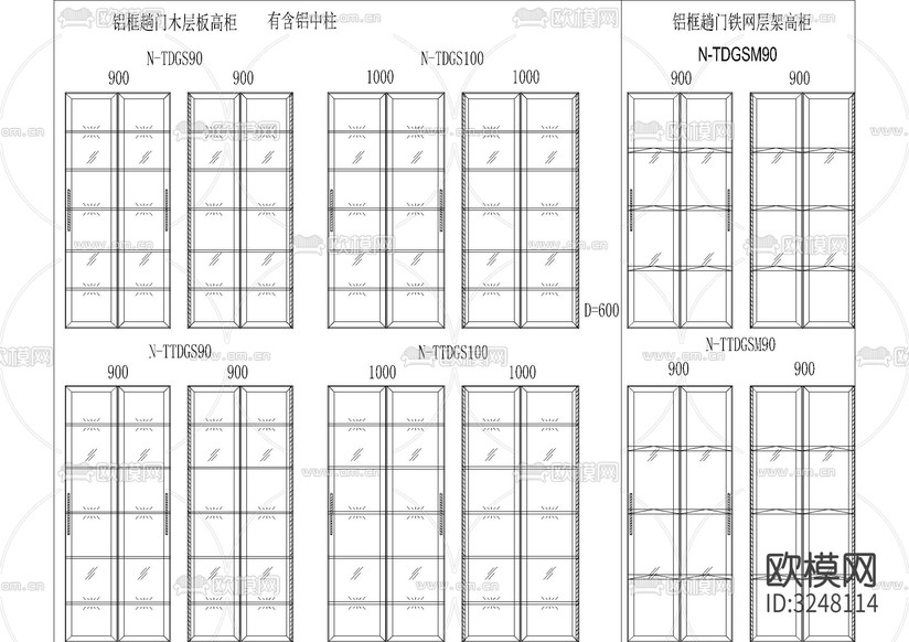 500套專業(yè)家裝工裝櫥柜cad圖庫下載(渲染圖2)