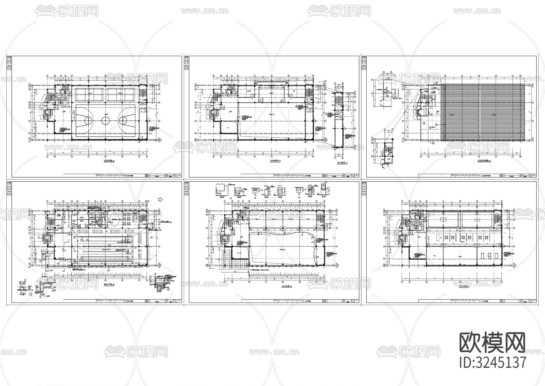 体育馆cad平面图下载（渲染图2）