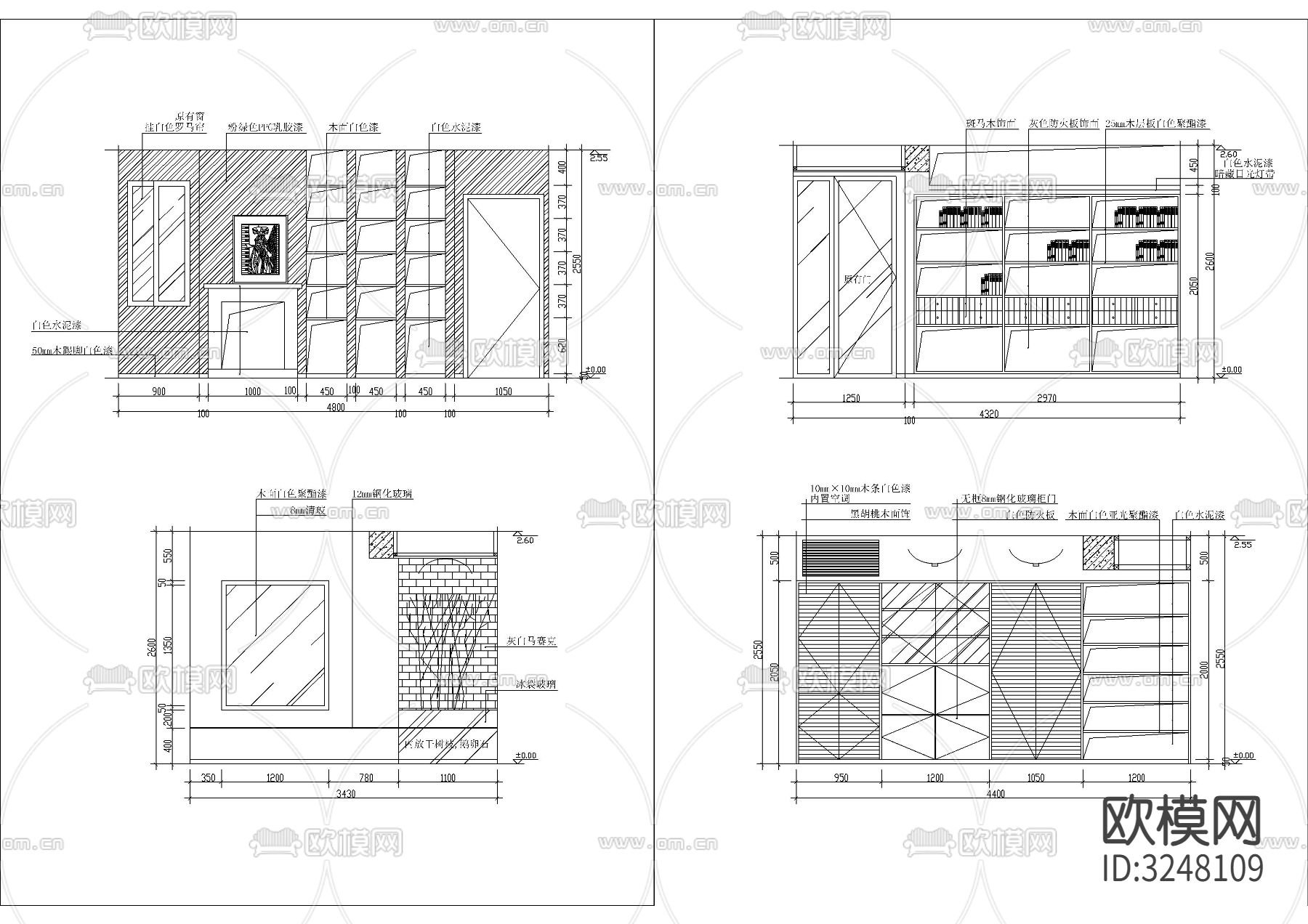 100套各类柜子cad图库下载（渲染图6）