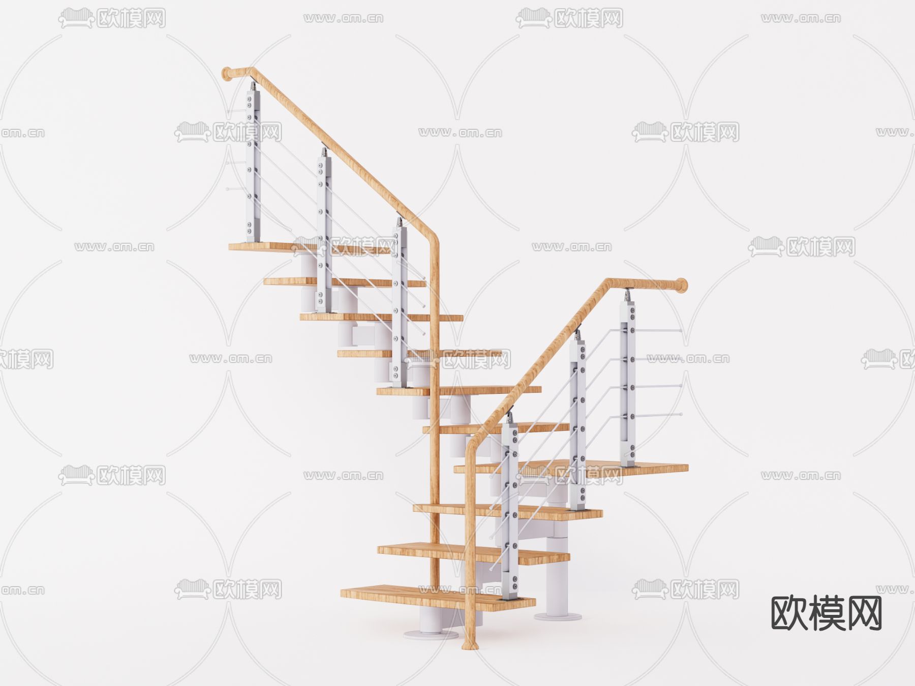 现代旋转楼梯su模型下载（渲染图1）