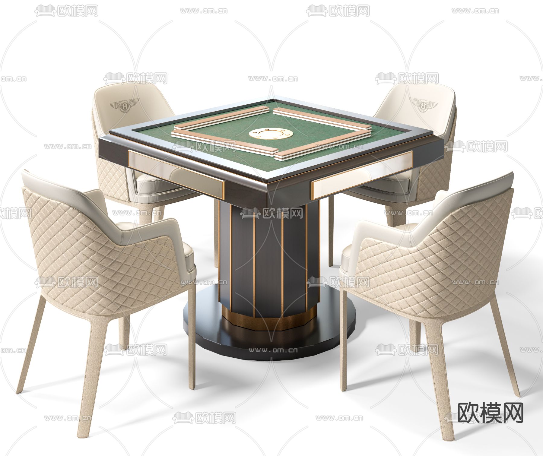 麻将桌椅su模型下载（渲染图2）