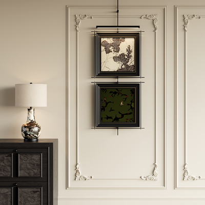 中古风挂画 组合画 装饰画su模型