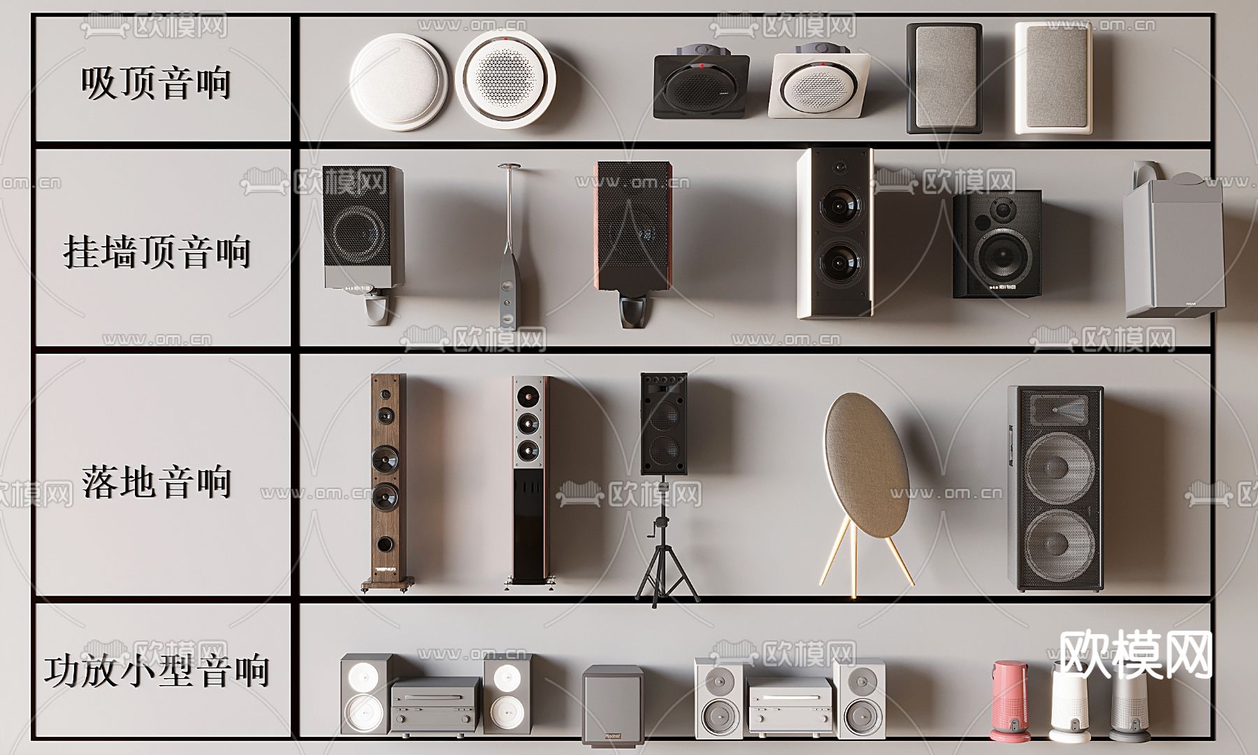 现代音响  影音设备3d模型下载