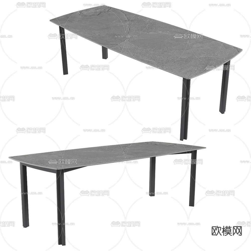 AURICA 条形餐桌3d模型下载