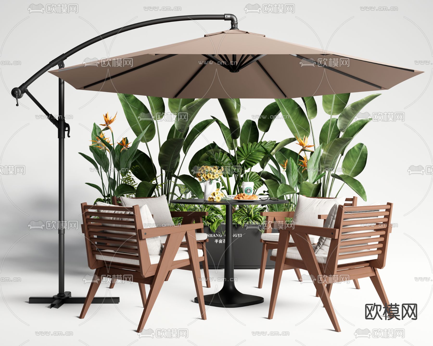 户外桌椅 休闲桌椅3d模型下载