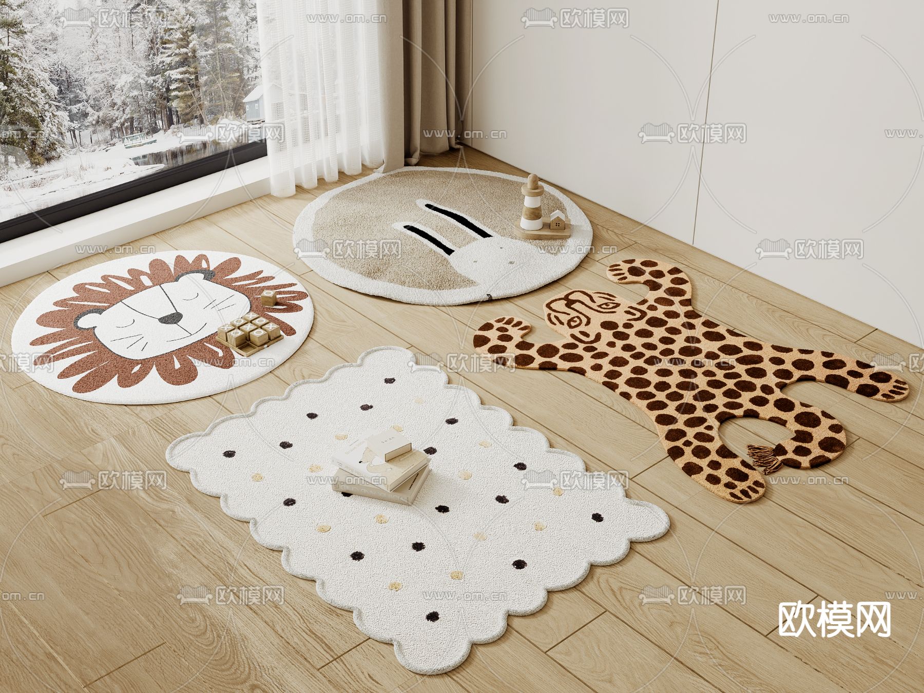 儿童地毯su模型下载（渲染图2）