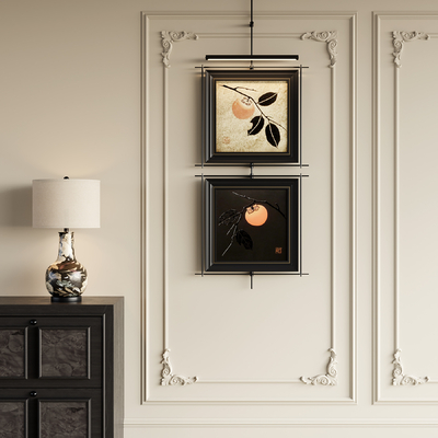 中古风挂画 组合画 装饰画su模型