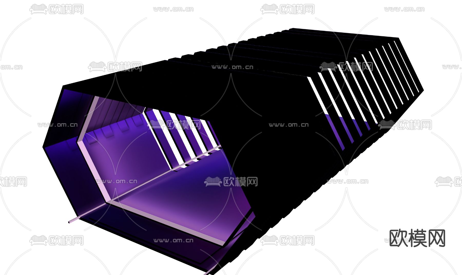 KTV走廊 科技感时空隧道3d模型下载（渲染图2）