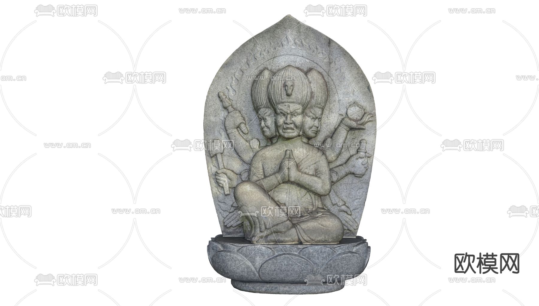 宗教雕塑小品 石像 佛像su模型下载（渲染图2）